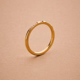Thin Cubic Zirconia Band 18K Gold-Plated Stainless Steel Ring