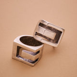 Silver Geometric Ring