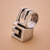 Silver Geometric Ring