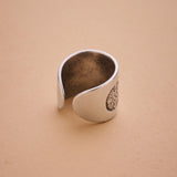 Silver Mandala Engraved Ring