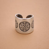 Silver Mandala Engraved Ring