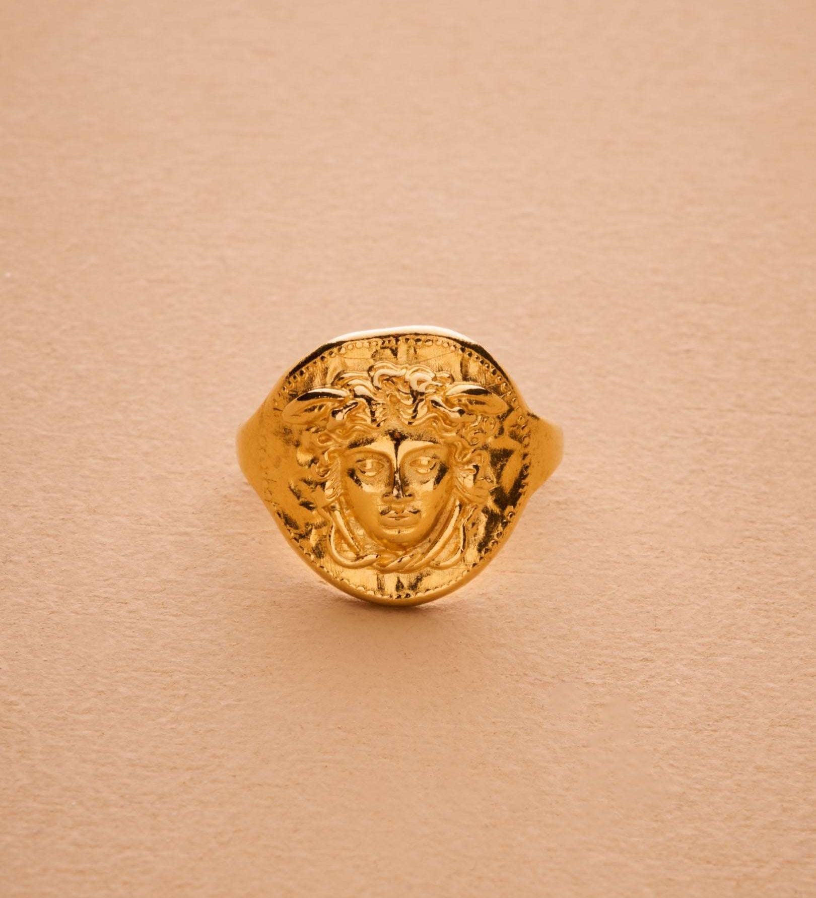 Gold Medusa Ring