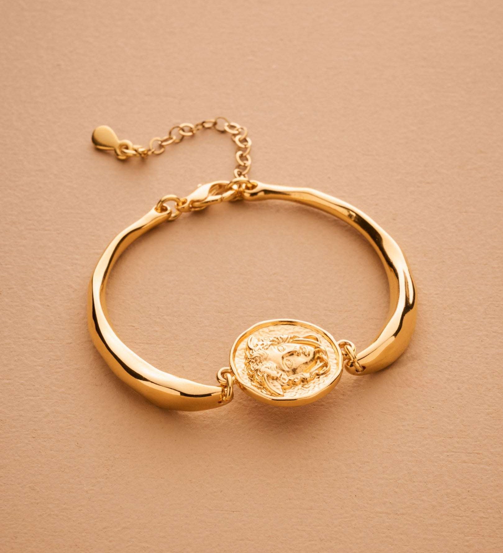 Gold Medusa Cuff Bracelet