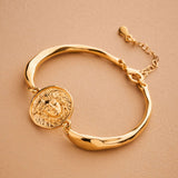 Gold Medusa Cuff Bracelet