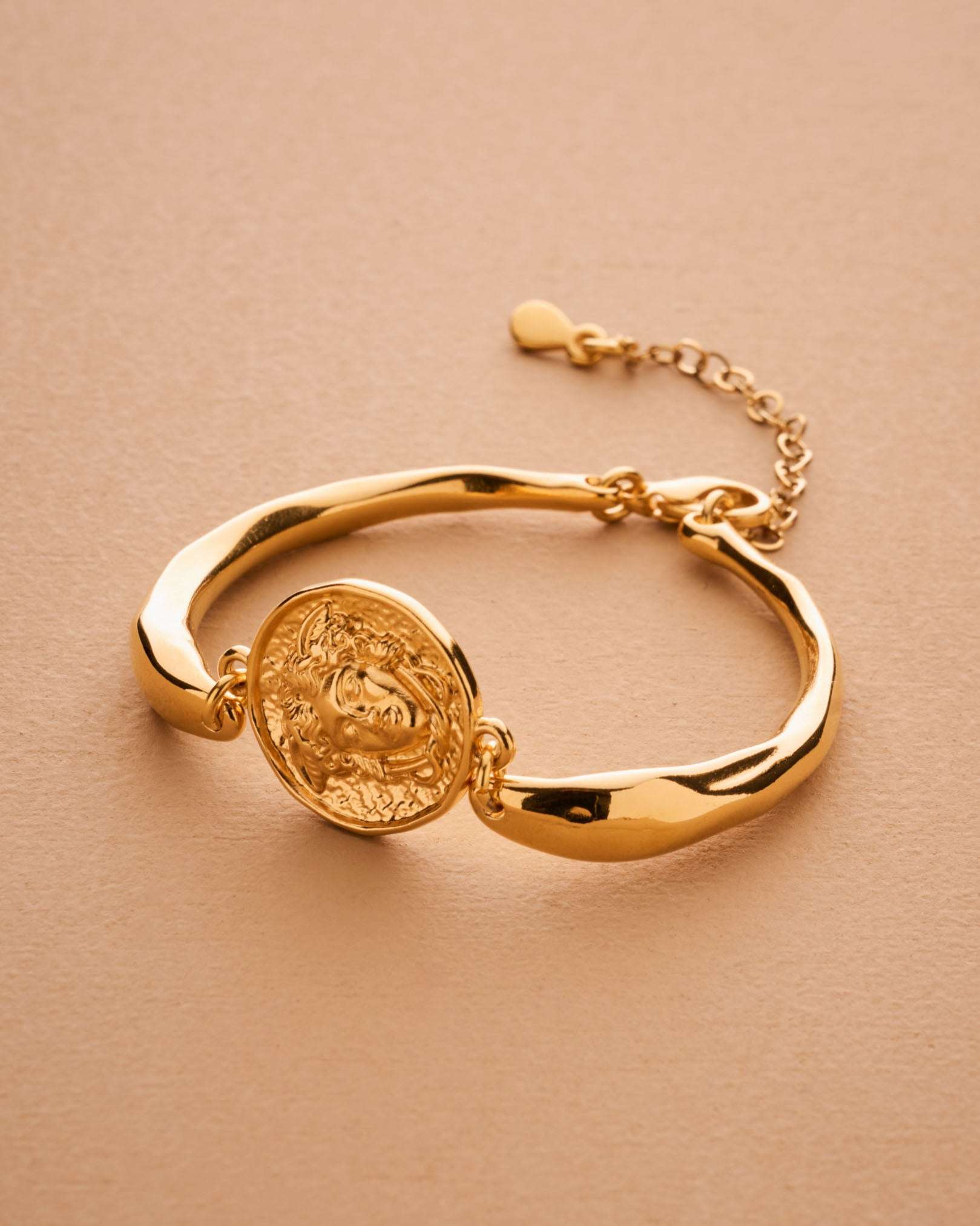 Gold Medusa Cuff Bracelet