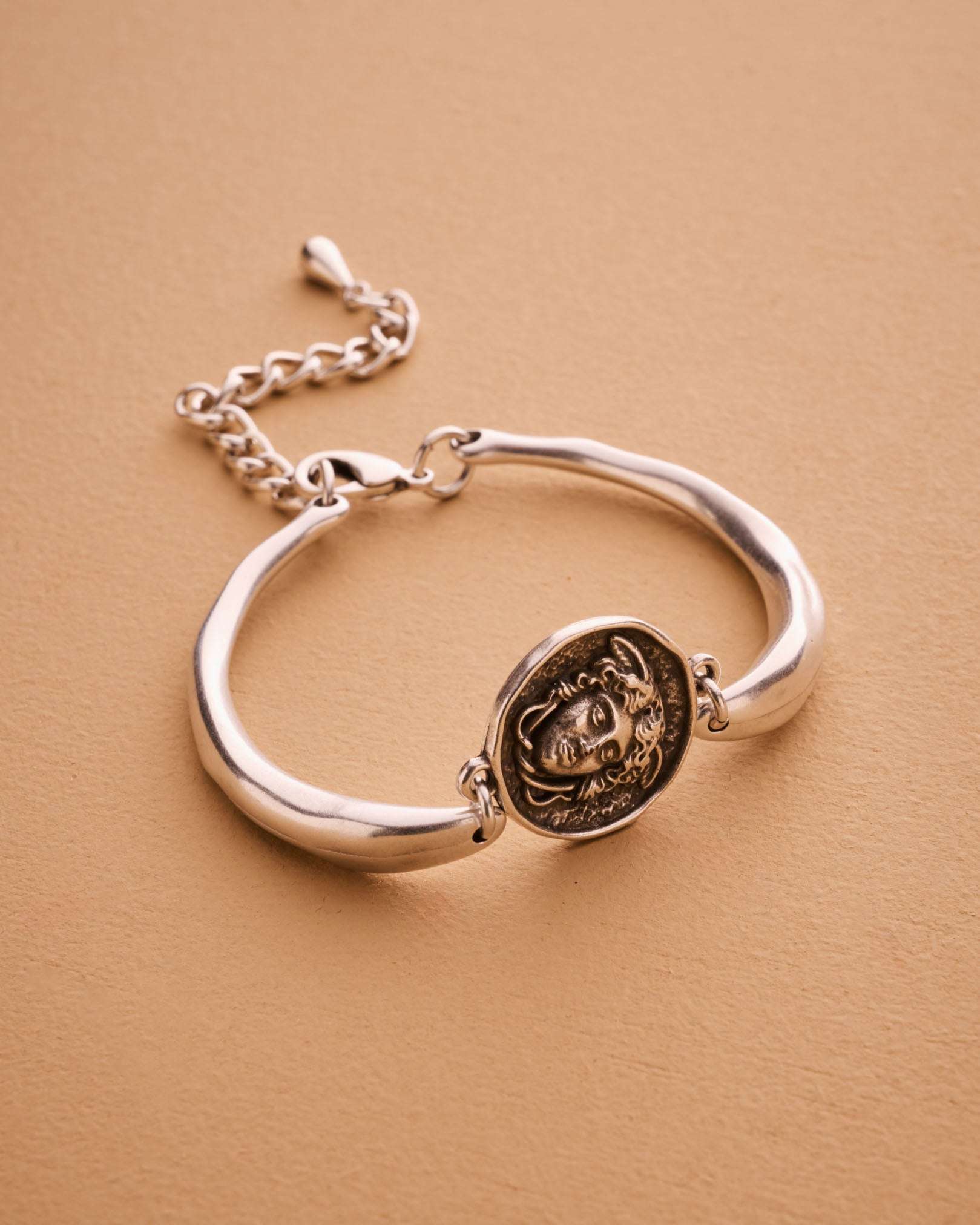 Silver Medusa Cuff Bracelet