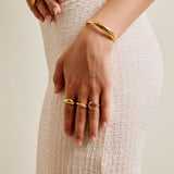 Gold Thick Hammered Cuff Bracelet