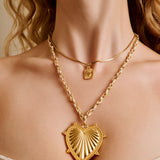 Gold Textured Heart Necklace