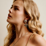 Μεγάλα Ασημένια Κρεμαστά Σκουλαρίκια Καρδιά