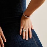 Silver Wave Ripple Ring
