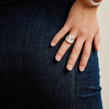 Silver Wave Ripple Ring