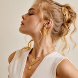 Gold Asymmetric Hammered Stud Earrings