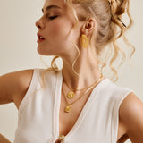 Gold Asymmetric Hammered Stud Earrings