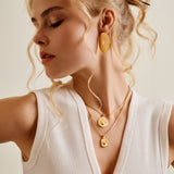 Gold Asymmetric Hammered Stud Earrings