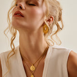 Gold Asymmetric Hammered Stud Earrings