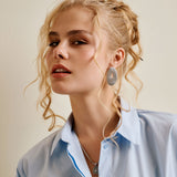 Silver Asymmetric Hammered Stud Earrings