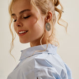 Silver Asymmetric Hammered Stud Earrings