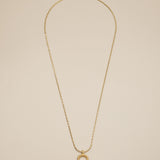 Gold Enamel Rectangular Pendant Necklace