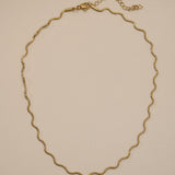 Χρυσό Κολιέ Με Κυματιστή Snake Αλυσίδα