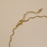 Χρυσό Κολιέ Με Κυματιστή Snake Αλυσίδα