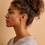 Single Silver Long Lobe Hugger Earring