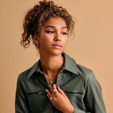 Modern Silver Long Curved Earrings