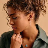 Modern Silver Long Curved Earrings