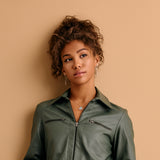 Modern Silver Long Curved Earrings