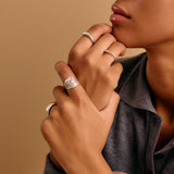 Silver soft dome ring in bold & narrow design