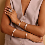 Silver Ethnic Tribal Cuff with Floral Pattern