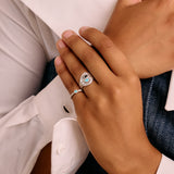 Silver Black/Turquoise Rising Sun Ring