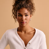 Modern Silver Open Hoop Earrings