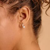 Silver Small Molten Hoop Earrings