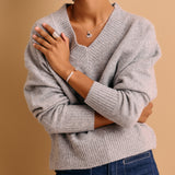 Silver Sun Necklace with Black/Turquoise Enamel