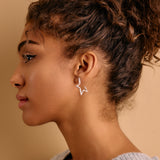 Silver Star Hoop Earrings