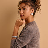 Large Silver Disc Earrings Round Hammered Disc Stud Earrings