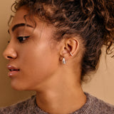 Modern Silver Open Hoop Earrings