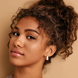 Modern Silver Open Hoop Earrings