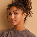 Silver Bar  Hollow Round Ear Jackets