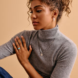 Rectangular Mexican Heart Pendant with Silver Sequin Crossed Chain