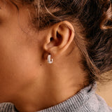 Square Silver Hoop Earrings