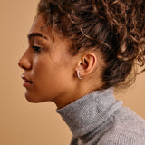 Single Silver Short Lobe Hugging Earring