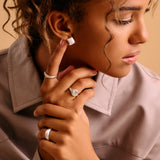 Square Silver Hoop Earrings